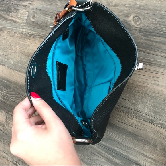 Vintage Black Leather Coach Purse - Picture 7 of 8